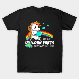 Cup Of Unicorn Farts Rainbow Of Smile Inside Costume Gift T-Shirt